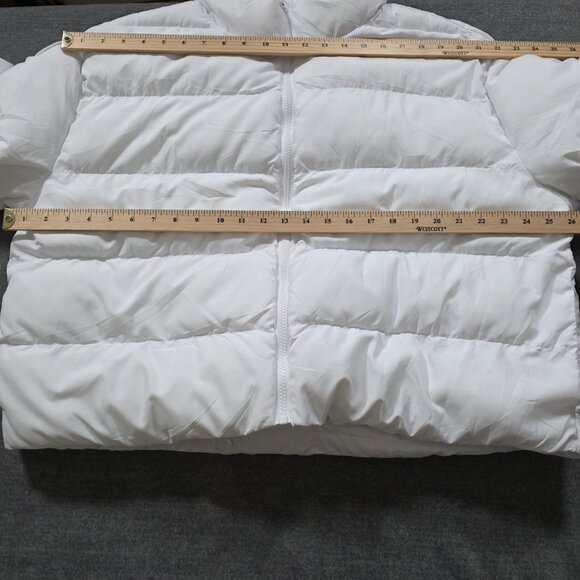Fabletics Puffer Jacket Women XXL White Full Zip LS Pockets Lined Preppy Cottage - Picture 4 of 16